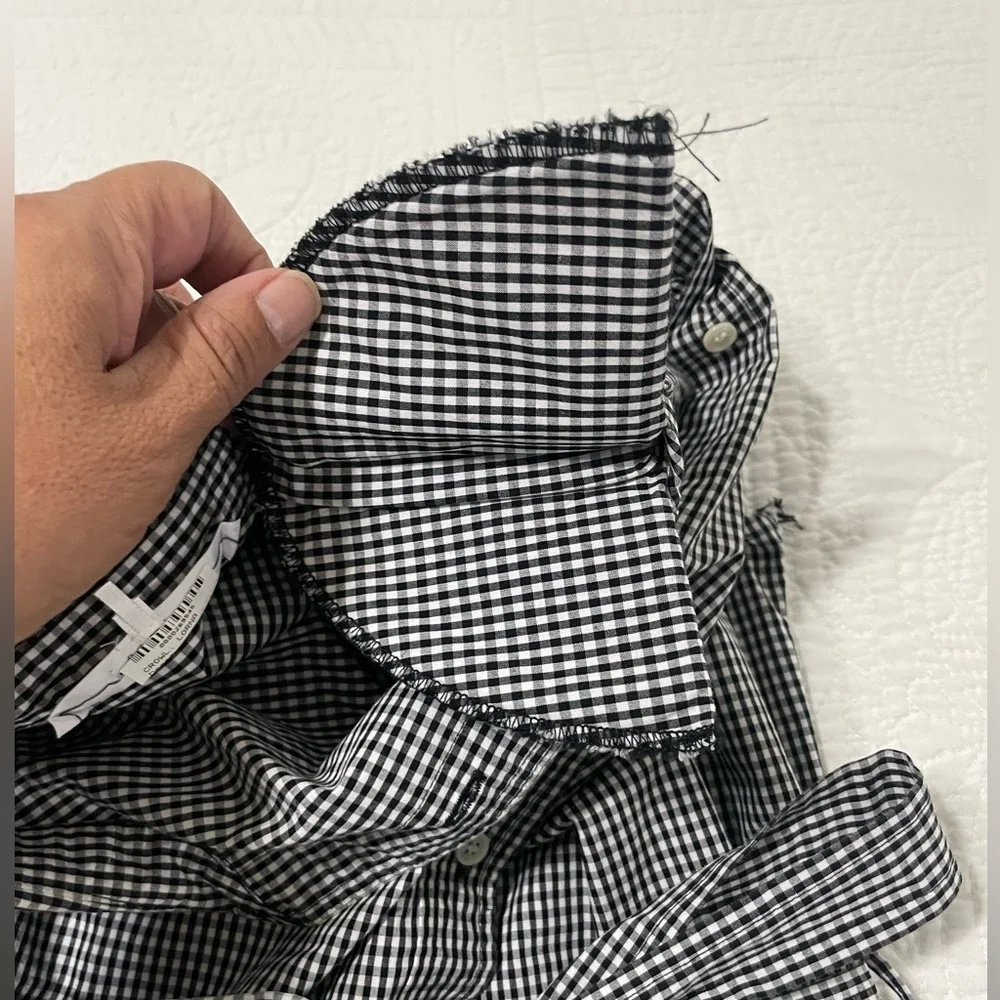 Frame Gingham Print Summer Shirt Dress Button Front XS